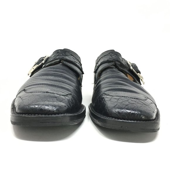 David Eden Loafers Shoes Size 9 Black Croc Liz main image 5